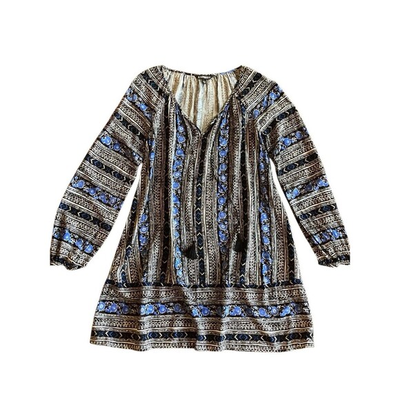 Express Long Sleeve Bohemian Tunic Top Floral Blouse Women’s Size Medium - Picture 1 of 3